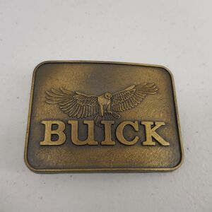 Vintage Buick Skylark Brass Belt Buckle 1970s GMC Cars Eagle Hawk Bird